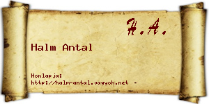 Halm Antal névjegykártya