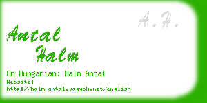 antal halm business card
